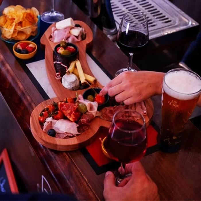 Plateau De Service En Bois D'acacia Massif - 35.6x14 Cm, Planche à Charcuterie Fromage, Fruits, Pour Apéritif Ou Petit-déjeuner Au Lit