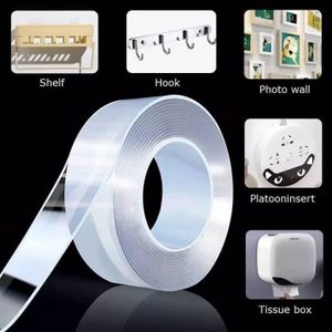 GXR – Ruban Adhésif Double Face Réutilisable, Réutilisable, Transparent, Sans Trace, Amovible