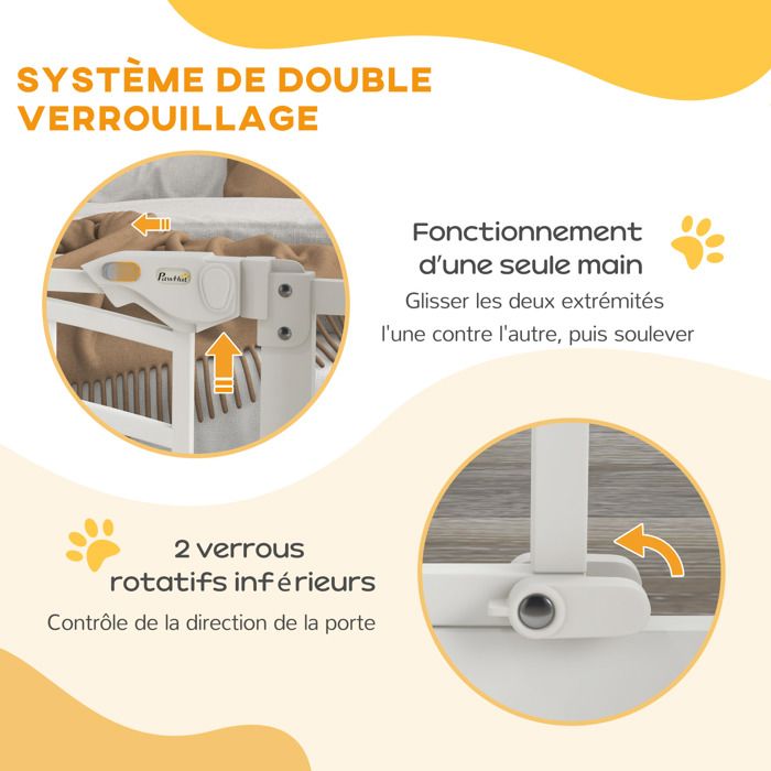 Barrière Sécurité Animaux PawHut - Fermeture Automatique - Largeur Ajustable 75-103 Cm - Gris
