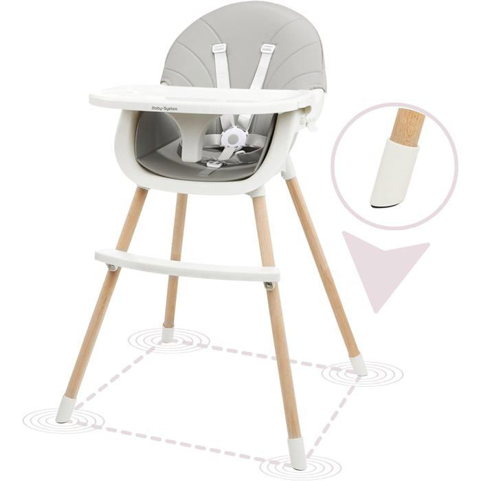 Chaise Haute Combinée Babyjem - Transformable (chaise Haute + Table) - Avec Ceinture De Sécurité - Couleur Beige - 10