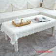 B 90 x 90cm Nappe de Table moderne en dentelle blanche Vintage, nappe décorative, Textile de Table à manger,-0