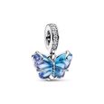 PANDORA Charm Pendant Papillon en Verre de Murano Bleu 792698C01-0
