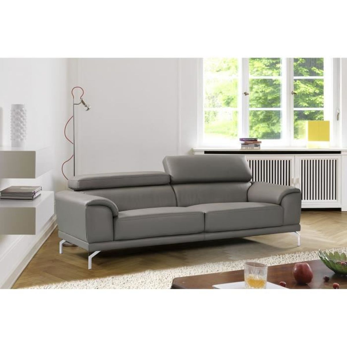 Canapé Design Contemporain Gris 3 Places Achat Vente