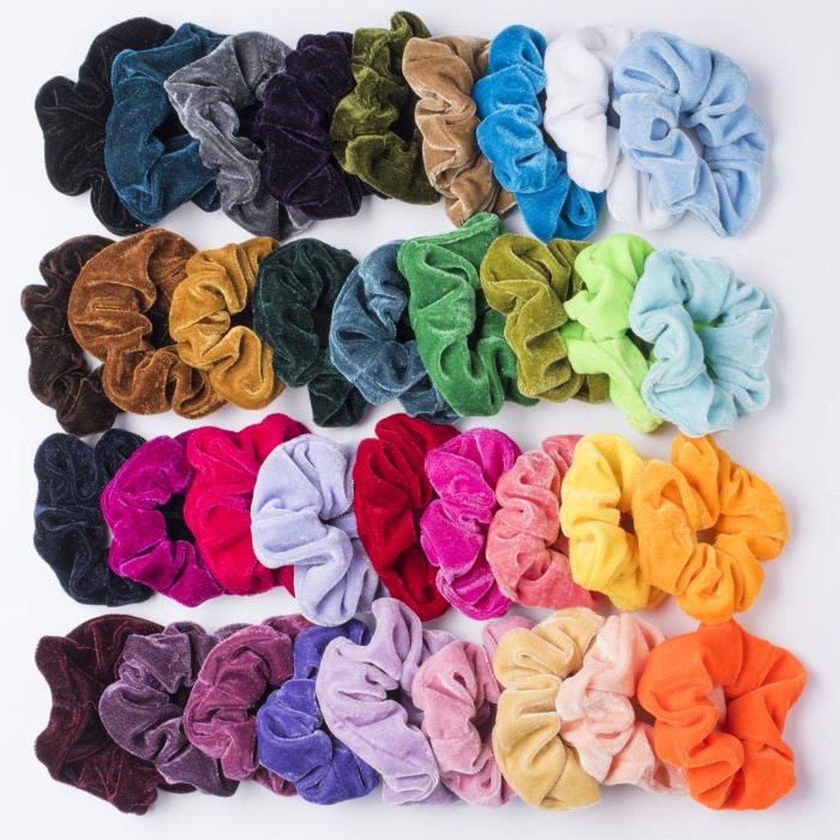 20Pcs chouchous 40 Assortis Balock Lot de 40 chouchous en Velours /élastiques pour Cheveux pour Femme ou Fille Accessoires Cheveux