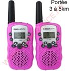 Talkie-walkie - DASINKO - Modèle Rose - 22 canaux - Portée 3 à 5 km - Écran LCD