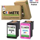 COMETE CONSOMMABLE 302XL Fabriquées en France - 2 Cartouches d'encre compatibles HP 302 XL - sans puce électronique COMETE COSOMMABLE