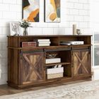 Buffet bas - MODERNLUXE - Meuble de Rangement - Portes coulissantes - Marron vintage