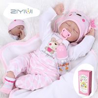 Poupée pour bébé réaliste en silicone souple ZIYIUI - 22 pouces - yeux fermés