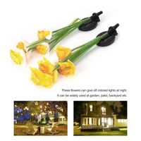 XIXIYAN Lampe de lumières de fleurs de jonquille à énergie solaire extérieure LED 4 pour décoration de jardin Patio
