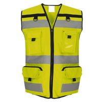 Gilet de sécurité multipoches - Haute visibilité - HVW108 - jaune fluo