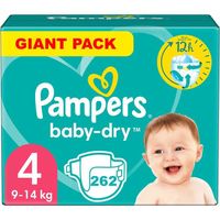 PAMPERS BABY-DRY TAILLE 4 262 COUCHES (9-14 KG)