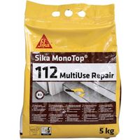 Mortier R4 fibré SIKA Monotop 112 Multiuse Repair - 5kg pour réparation et ragréage de murs intérieurs en béton