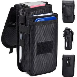 Étui Ceinture Multifonction Pour Téléphone - En Cuir, Dimensions 19,5x12x4 Cm - Poches Multiples, Sangle Amovible - Pour Homme, Voyage, Quotidien - Couleur Café