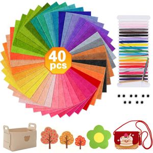 40 Feuilles De Feutre/Feutrine Colorées - Pour Artisanat, Loisirs Créatifs Et Déco