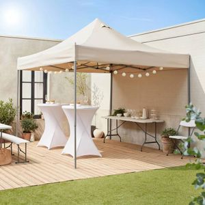 TONNELLE - BARNUM Tonnelle pliante Premium 3x3 m - Apertus Sable - Tente de jardin pop up. pergola pliable. barnum