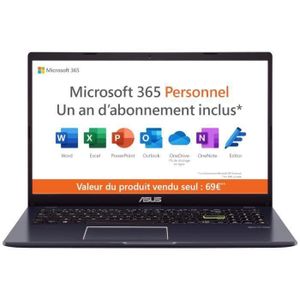 ORDINATEUR PORTABLE PC Portable ASUS VivoBook 15 E510 |15,6 HD - Intel