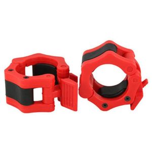 2Inch Collier de Serrage Standard Collier de Barre dHalt/ère Olympique Musculation Gymnase Rouge