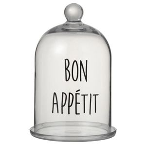 CLOCHE DÉCORATIVE Cloche verre Bon appétit 19x31cm 19cm Argenté