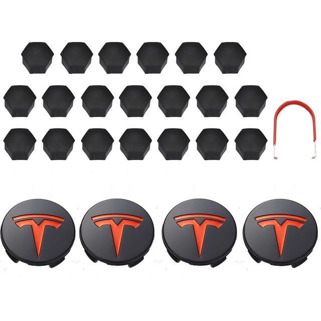  Enjoliveurs de Roue Tesla Modèle 3, Enjoliveurs de Roue de 18  Pouces, Couvercle ABS de Remplacement pour Capuchon de Moyeu pour  Accessoires Modèle 3 2017-2023