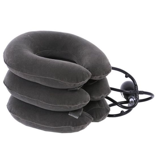 Appareil De Traction Cervicale Gonflable – Soulagement Douleur Cou, Nuque – 3D, Portable Avec Pompe à Air – Noir - 8