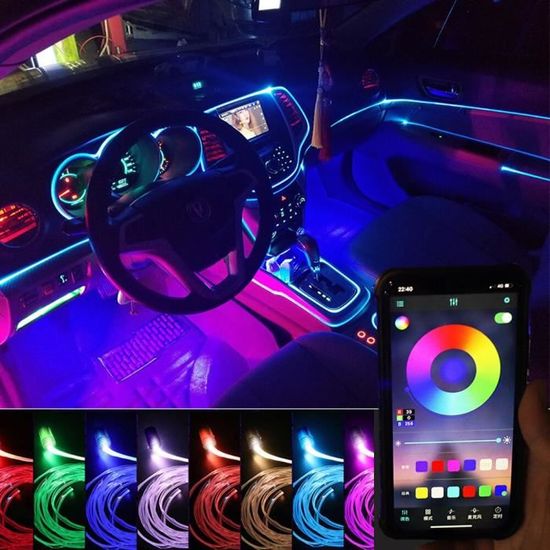 Generic Bande lumineuse LED pour décoration intérieure de voiture, lumière  d'ambiance à prix pas cher