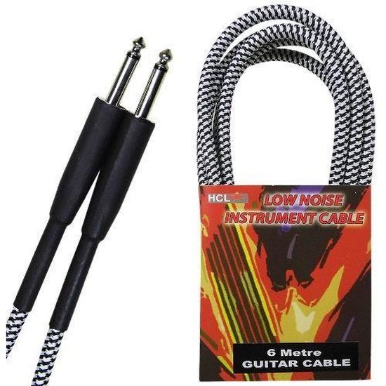 Câble De Guitare 3m SONICAKE - Connecteurs Droit/angle Droit - Nylon Tressé Noir Et Bleu