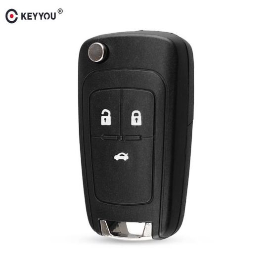Coque clé,KEYYOU – coque de remplacement pour clé télécommande à 3 boutons, couvercle pour clé Opel Vauxhall Insignia Astra J