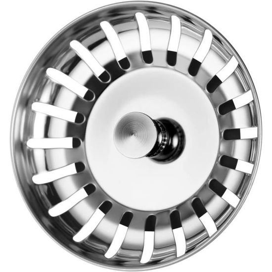 Bouchon De Vidange Évier Cuisine 78 Mm En Acier Inoxydable - Filtre Anti-Bouchon Et Joint Étanche