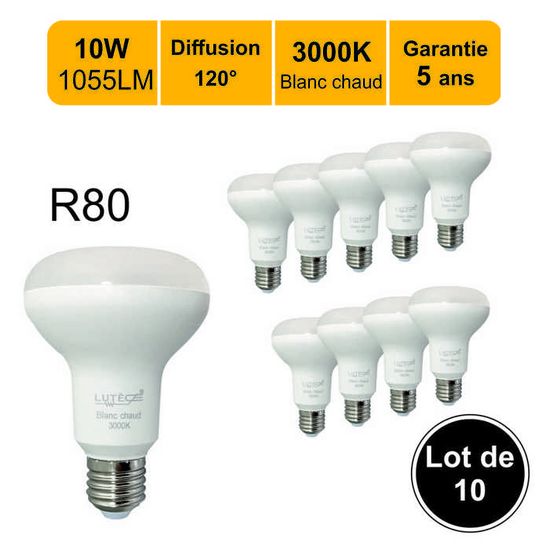 Lot De 10 Ampoules Halogènes Réflecteur 75W E27 - Éclairage Puissant, Neuf