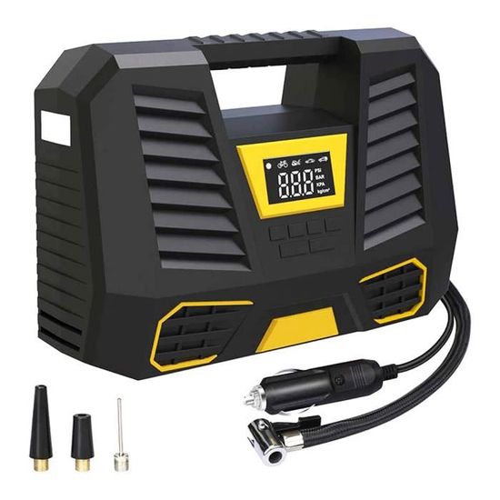 FLYKID Compresseur D'air Pour Pneus De Voiture 150 PSI - Gonflage Rapide, Lumière LED Et Arrêt Automatique | Idéal Voiture, Vélo, équipement Sport