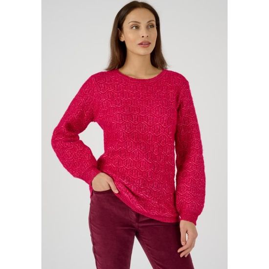 Pull femme Damart Thermolactyl maille fantaisie labellisee Cerise Cerise Cdiscount Pret a Porter