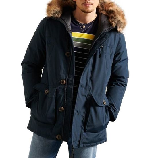 Parka Marine Homme Superdry Rookie Bleu Cdiscount Pret a Porter