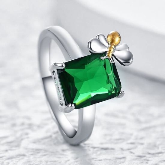 Bague argent emeraude verte store