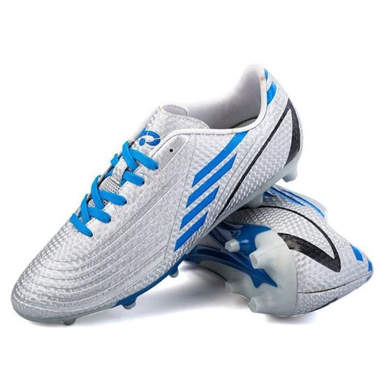 FLIOZY Chaussures De Football Enfant Garçon – Crampons Antidérapants, Cuir PU Souple, Scratch Réglable, Pour Gazon Naturel Et Synthétique, Compétition & Entraînement