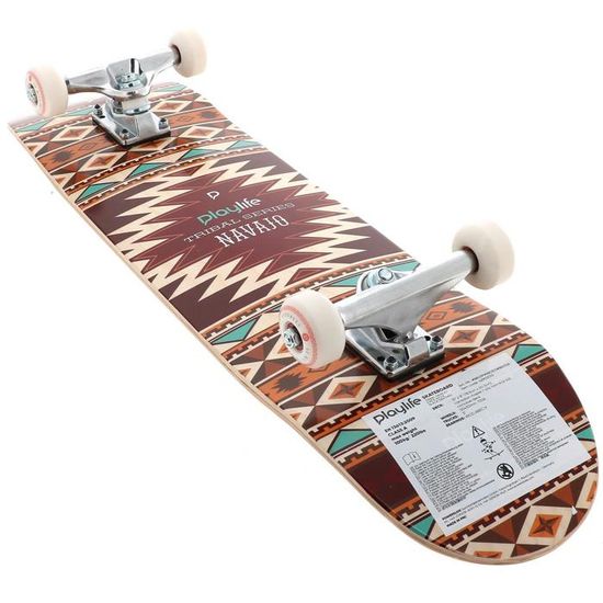 PLAYLIFE Tribal Navajo Skateboard – 31x8 Zoll, 7-lagig Ahorn, ABEC 9 Lager, Perfekt Für Street & Park