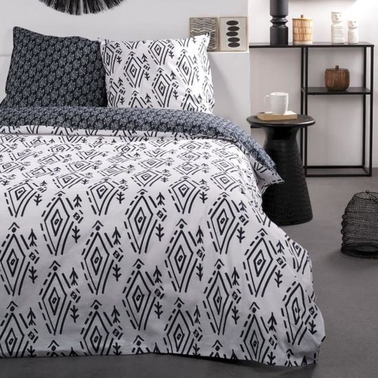 Parure de lit SUNSHINE FLAVIE - TODAY - Noir 240x220 cm - Maison Parure de lit SUNSHINE FLAVIE - TODAY - Noir 240x220 cm - Maison