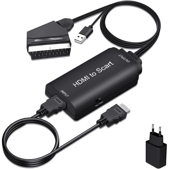 Adaptateur HDMI PeritelConvertisseur HDMI vers peritel Full HD 1080p