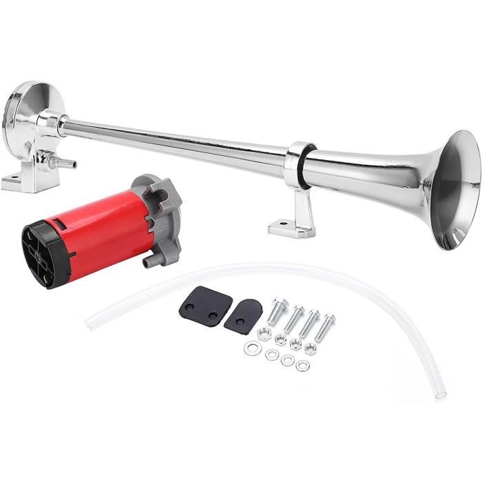 Compresseur de klaxon à air, klaxon à air simple trompette de 17 pouces 150DB 12V avec compresseur pour voitures-camions-bateaux-mot