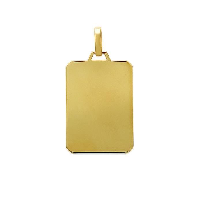 Pendentif - BRILLAXIS - Plaque rectangulaire - Plaqué or - Personnalisable - 38 mm x 22 mm