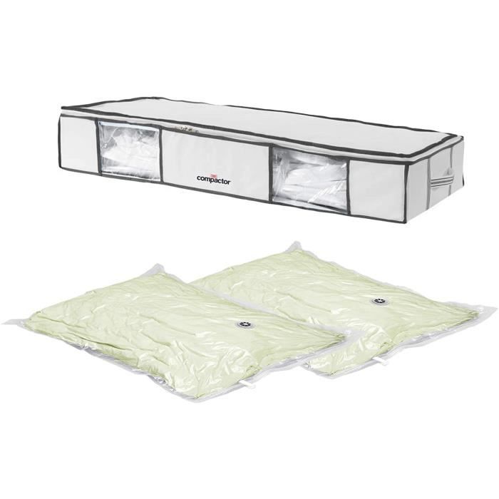 165>COMPACTOR Housse de Rangement Sous Vide, "Aspili", Blanc + 2 Sacs