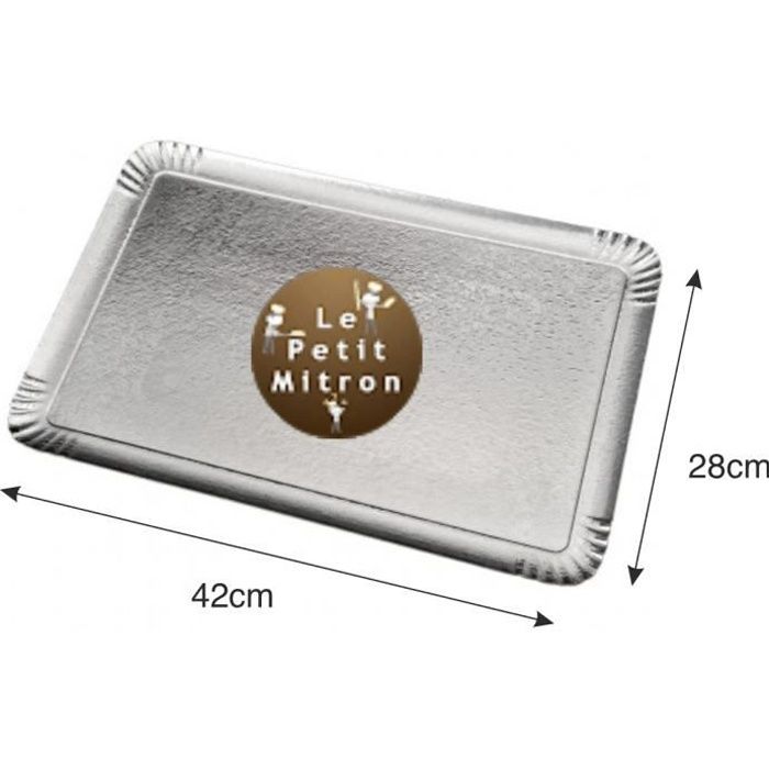 25 plateaux traiteur argent - plateau 28x42 cm