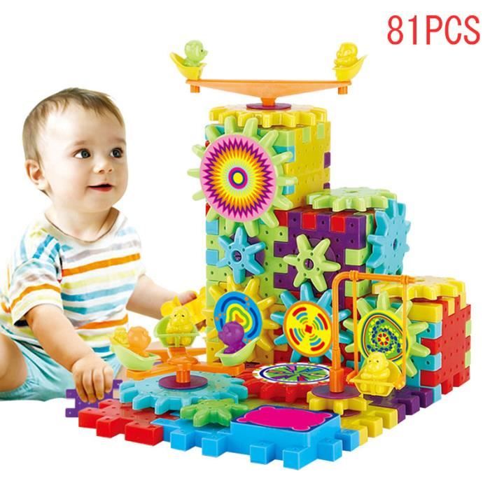 81 Pcs Blocs de construction En Plastique Électrique Engrenages 3D Puzzle Jouets Pour Enfants