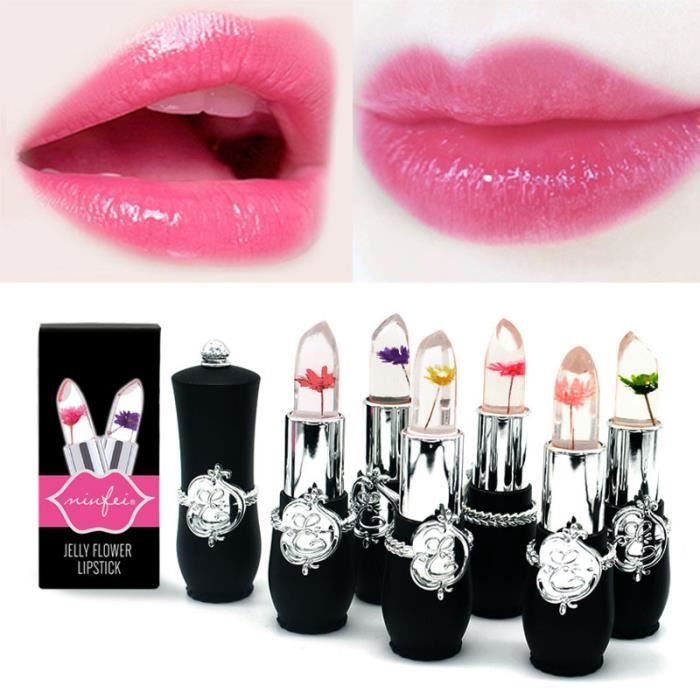 Beauté Bright Flower Crystal Jelly Lipstick Magic Temperature Change Color Lip@25