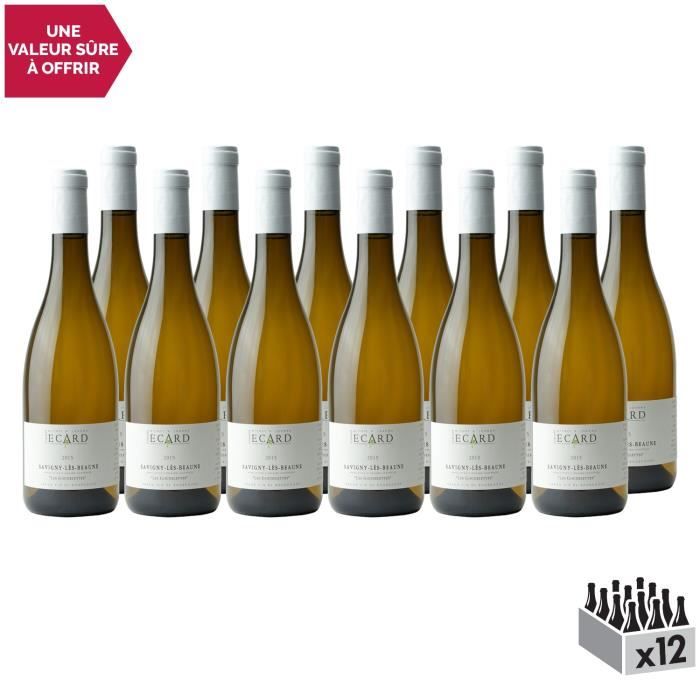 Savigny-lès-Beaune Les Goudelettes Blanc 2015 - Lot de 12x75cl - Domaine Michel Ecard - Vin AOC Blanc de Bourgogne - Cépage
