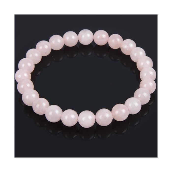 Bracelet Lithothérapie en Quartz rose naturel - Paix et Amour Rose