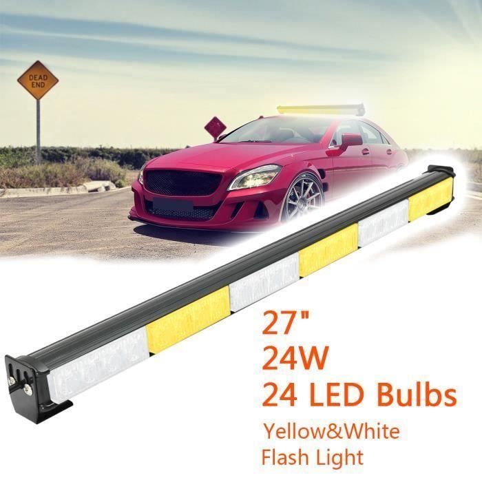 27 Pouces 24 LED Lampe Gyrophare Barre Lumineuse 12V 24W