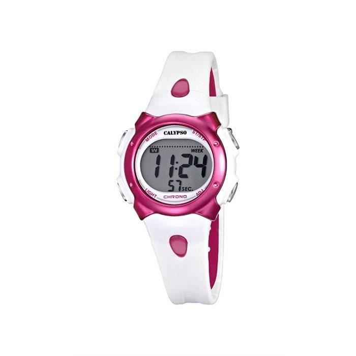 Calypso - K5609-3 - Montre Mixte - Quartz - Digitale - Alarme - Chronomètre - Bracelet Plastique Blanc
