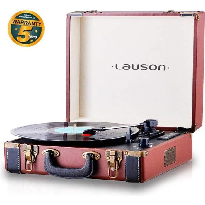 Lauson Lecteur Platine Vinyle Bluetooth - Tourne Disque - USB - Mp3 - RCA - Trois Vitesse 33/45/78 avec Haut-Parleur Intégré