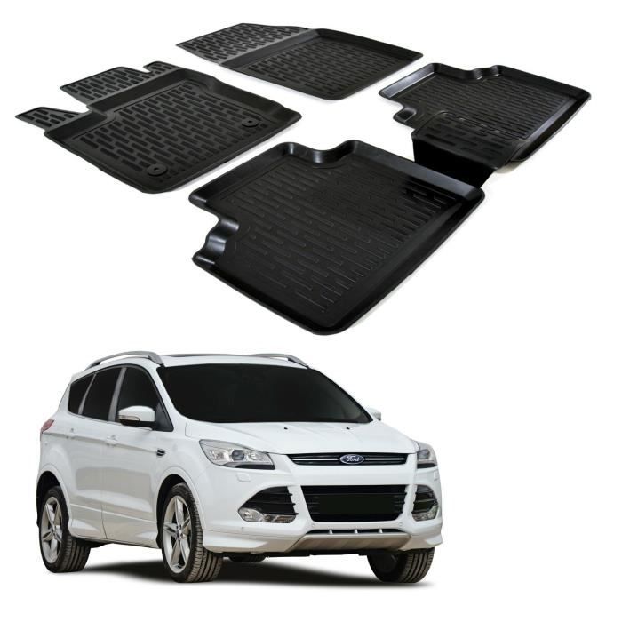 - 3D TAPIS DE SOL EN CAOUTCHOUC PREMIUM COMPATIBLE AVEC KUGA II 2013-2019 4 pièces SCOUTT