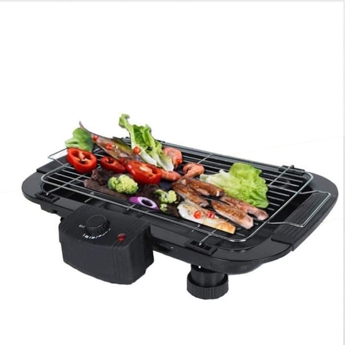 GRILL ELECTRIQUE Grill Électrique Intérieur Sans Fumée avec Plaque de Plaque Amovible Portable Barbecue Cor243